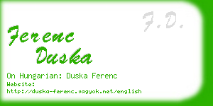 ferenc duska business card